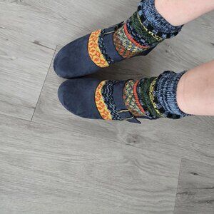 Funkis | navy blue leather Made in Sweden wooden Mary Janes shoes | WMS 6.5